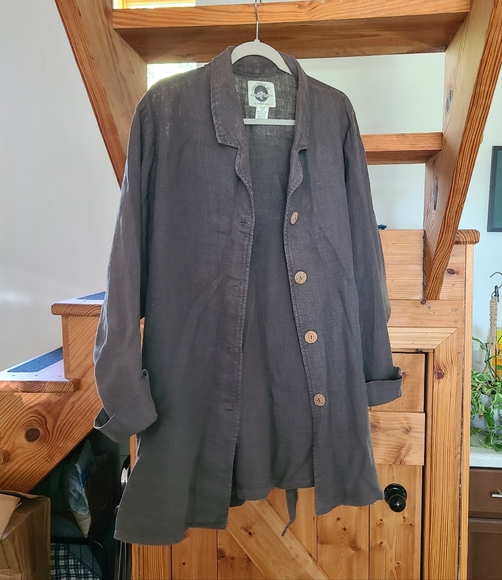 Yoon-A-Verse Mindful Wear Hemp Linen Shirt Jacket Shacket Size 3 Large Lagenlook - Picture 2 of 14